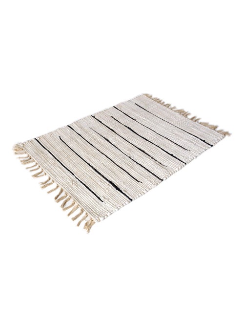 Tapis rectangulaire en Coton avec Franges, Dylrev - Kiabi