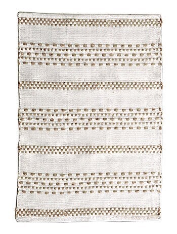 Tapis rectangulaire en coton, effet rayé en jute, Dylrev