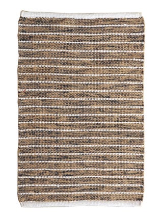 Tapis rectangulaire en jute et coton, effet rayé - Dylrev