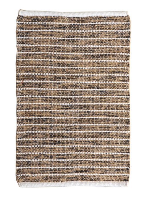 Tapis rectangulaire en jute et coton, effet rayé - Dylrev - Kiabi