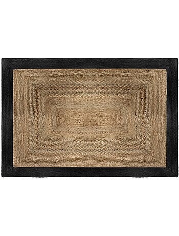 Tapis rectangulaire en jute et coton kahi