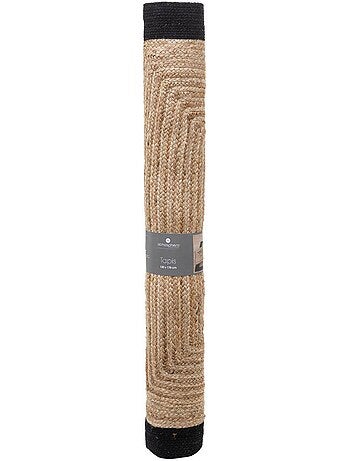 Tapis rectangulaire en jute et coton kahi