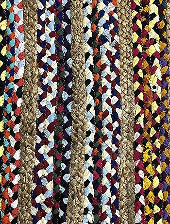 Tapis rectangulaire en jute et coton