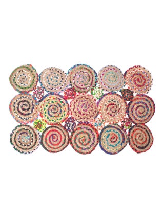 Tapis rectangulaire en jute et coton