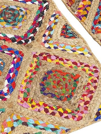 Tapis rectangulaire en jute et coton