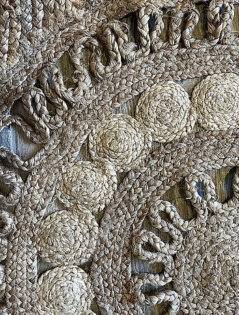 Tapis rectangulaire en jute tressée