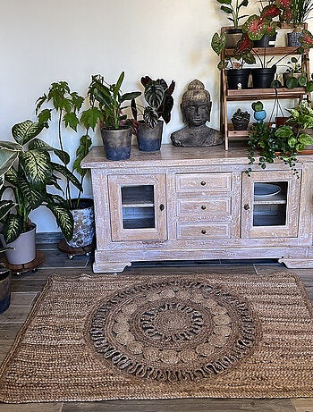 Tapis rectangulaire en jute tressée