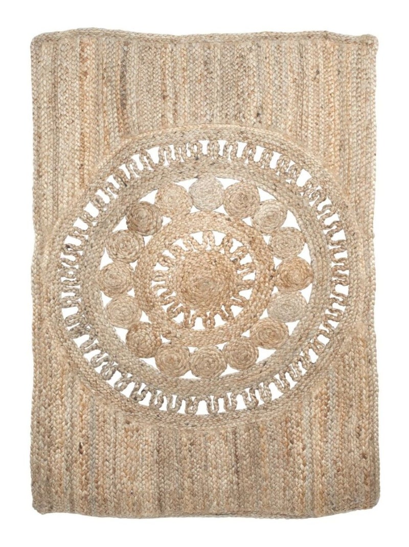 Tapis rectangulaire en jute tressée Beige - Kiabi