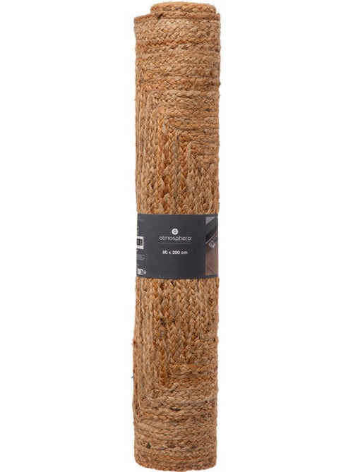 Tapis rectangulaire en jute tressée natura - Kiabi
