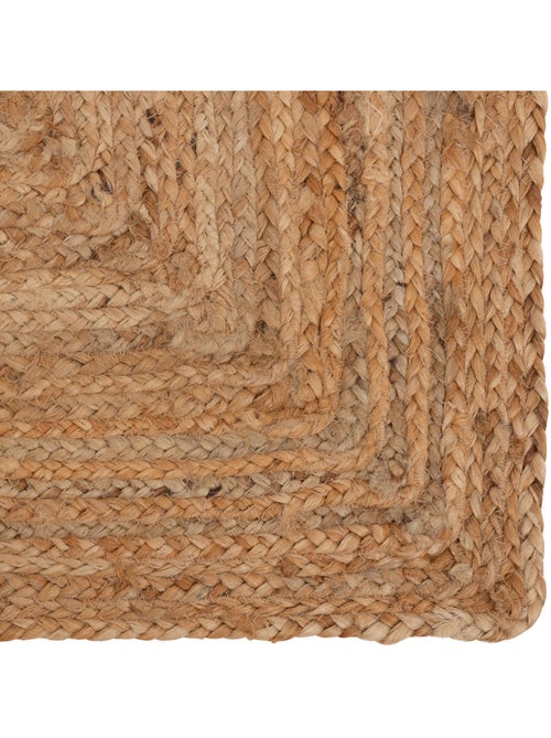 Tapis rectangulaire en jute tressée natura - Kiabi