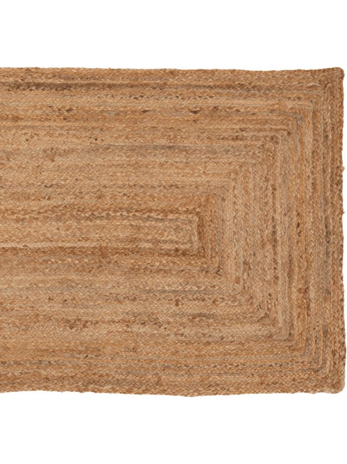 Tapis rectangulaire en jute tressée natura - Kiabi