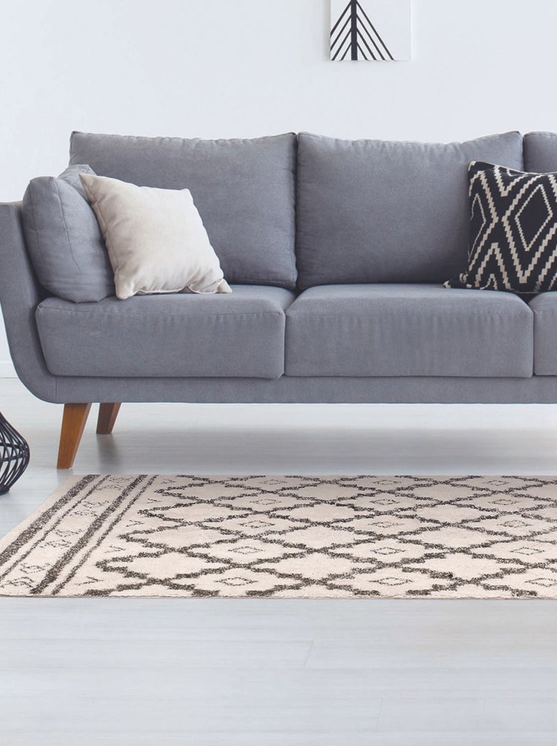 Tapis rectangulaire motif berbère MIRAGE Beige - Kiabi