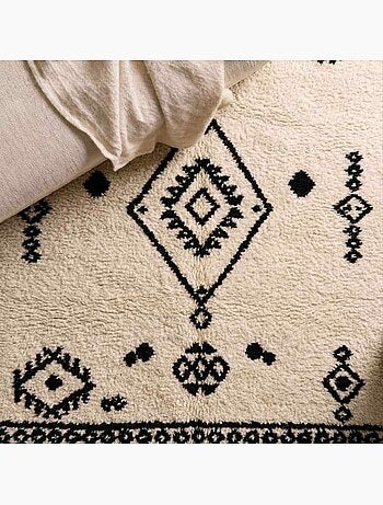 Tapis rectangulaire noir et blanc 120x60cm