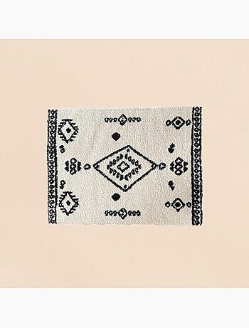 Tapis rectangulaire noir et blanc 120x60cm