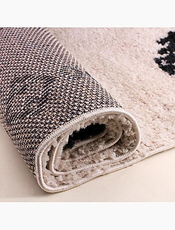 Tapis rectangulaire noir et blanc 120x60cm