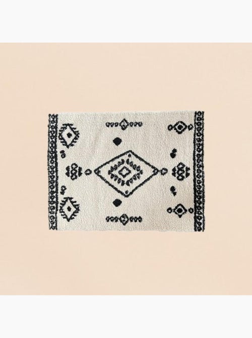 Tapis rectangulaire noir et blanc 120x60cm - Kiabi
