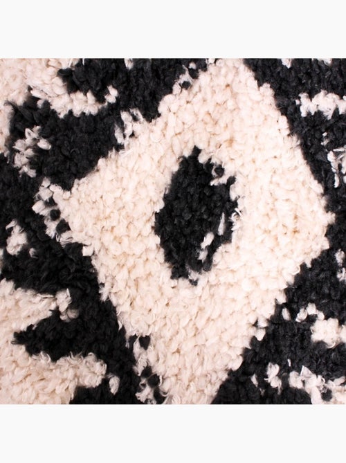 Tapis rectangulaire noir et blanc 120x60cm - Kiabi