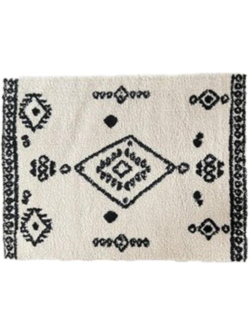 Tapis rectangulaire noir et blanc 120x60cm - Kiabi