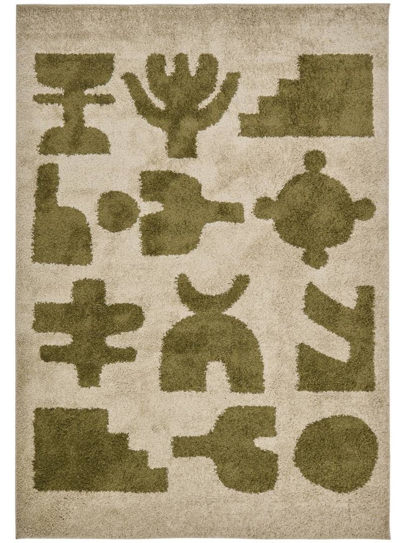 Tapis rectangulaire NYERO Kaki - Kiabi