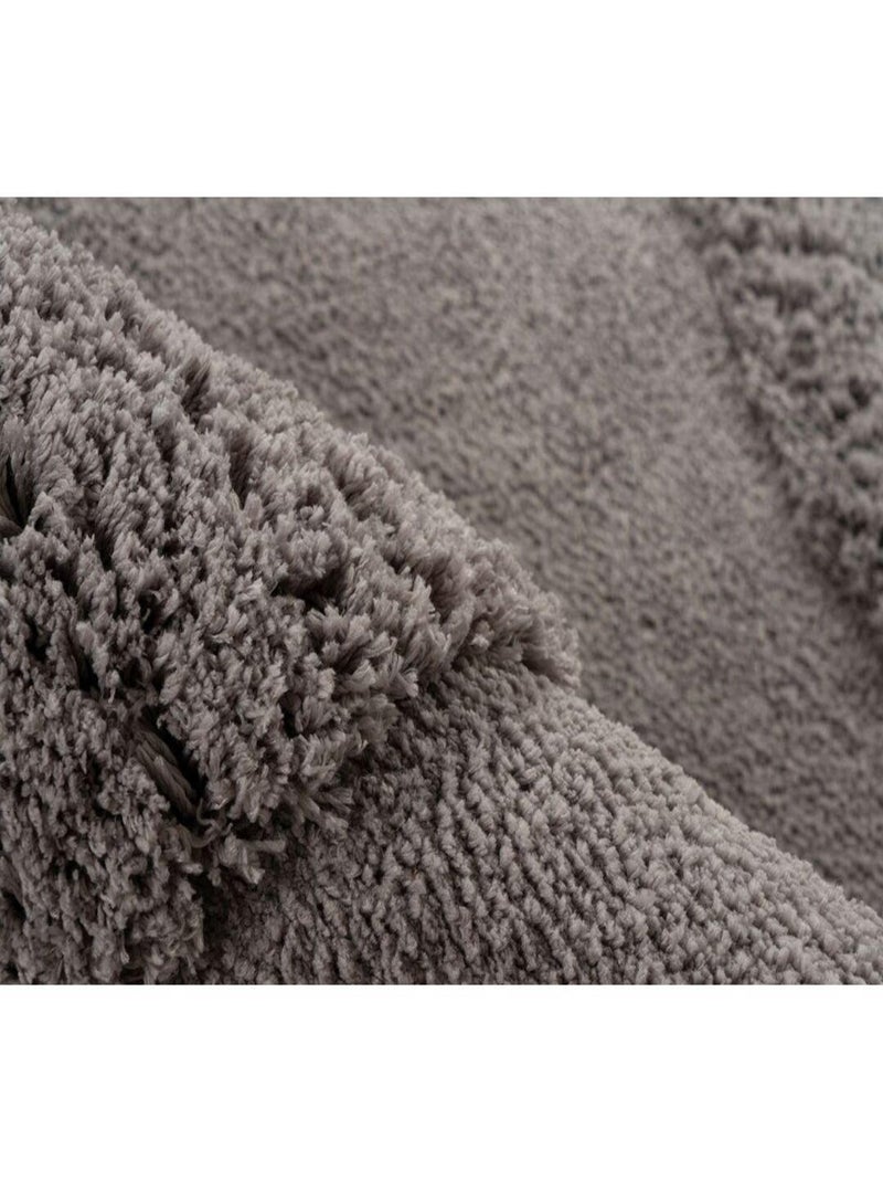 Tapis recyclé effet 3D forme originale tufté Sana Gris - Kiabi