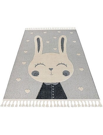 Tapis relief chambre enfant avec franges Rava