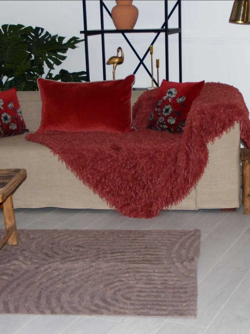 Tapis relief circle courbe Taupe - Kiabi