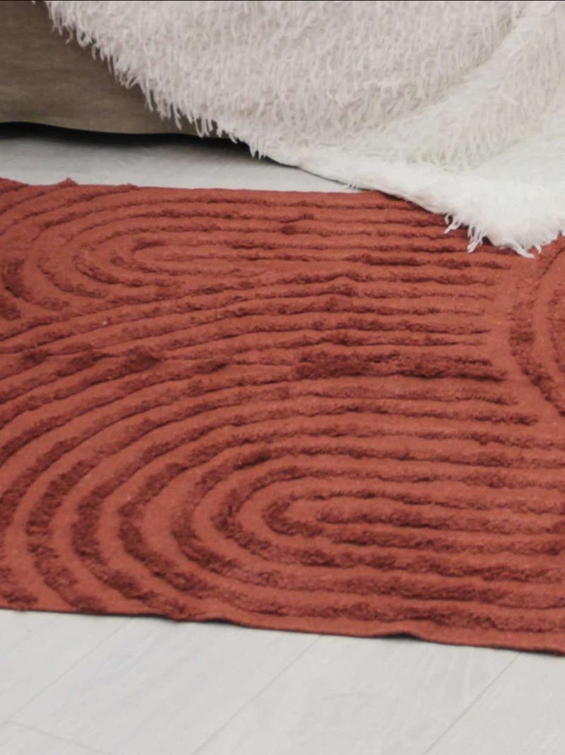Tapis relief circle courbe Vieux rose - Kiabi