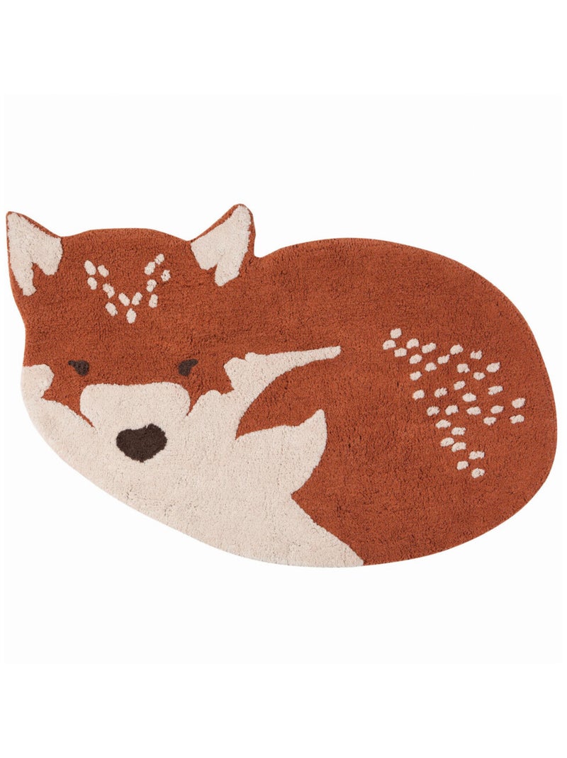 Tapis Renard Little Wolf en Coton Marron - Kiabi