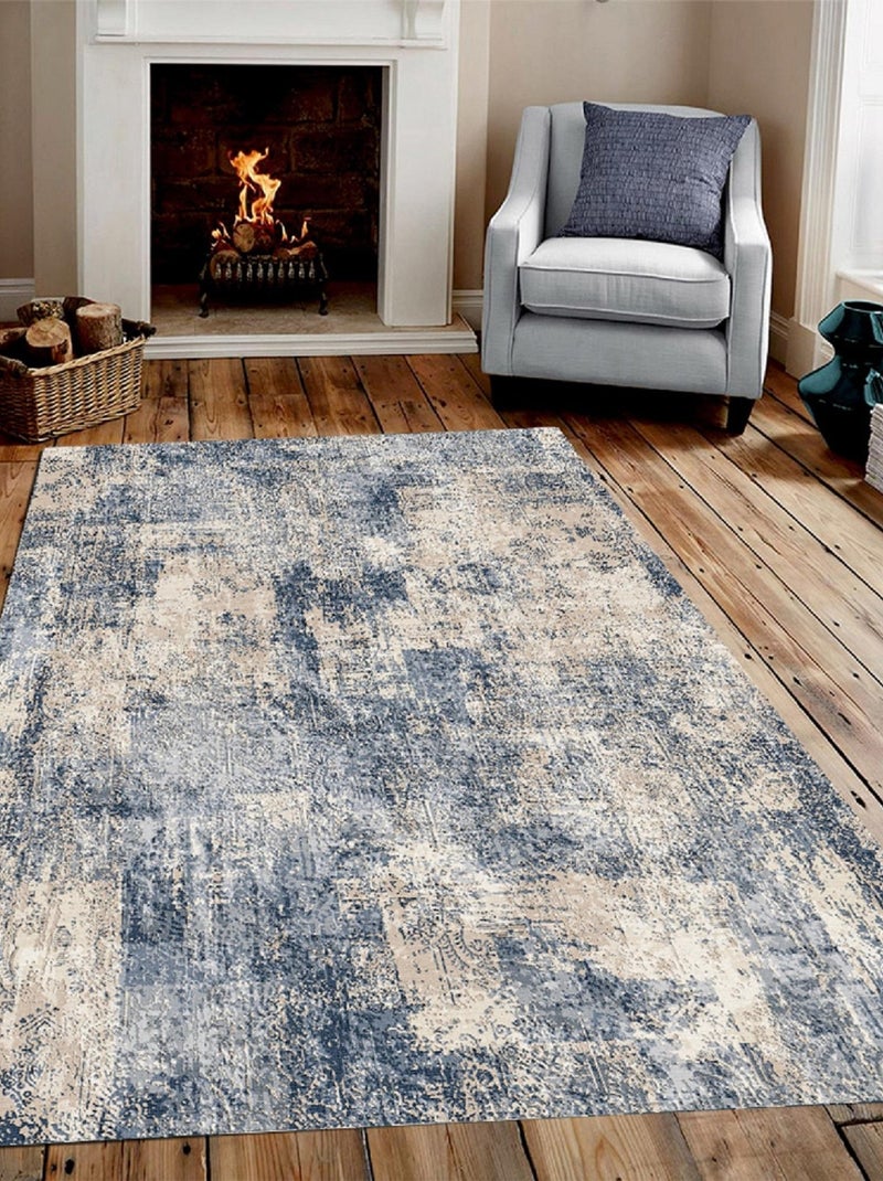 Tapis REVERSIBLE Bleu Bleu - Kiabi