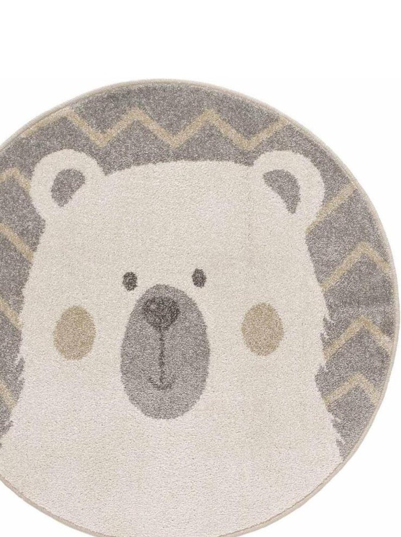 Tapis rond 100 cm frise Igloo Gris - Kiabi