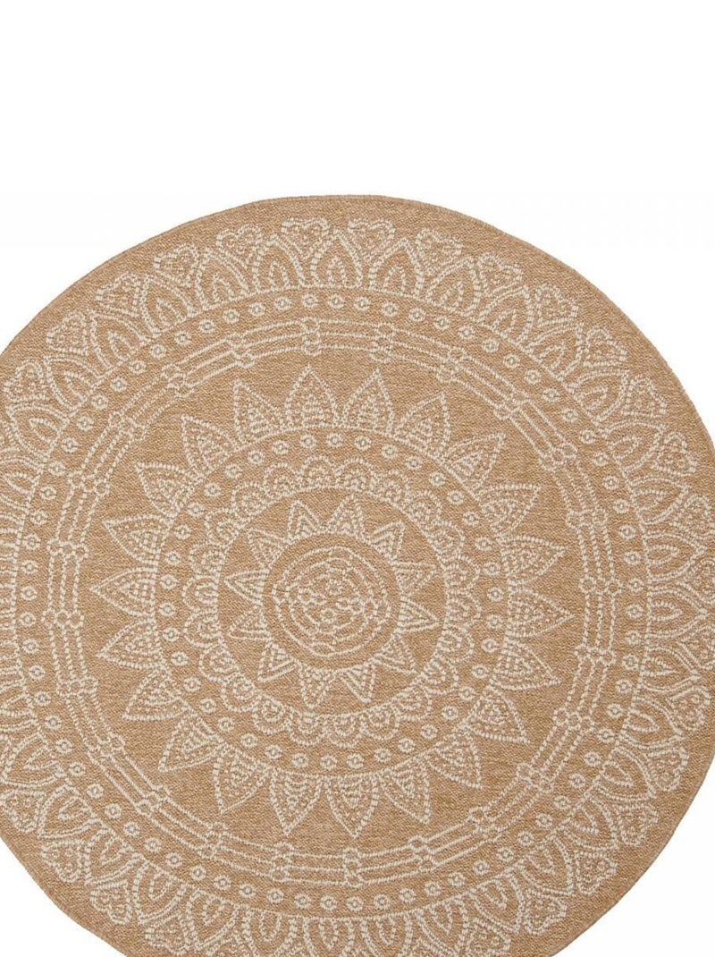 Tapis rond Ø 160cm AVANAOS Beige fait main en jute idéal pour Salon Beige - Kiabi