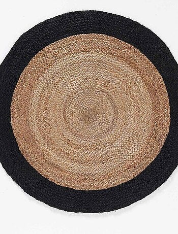 Tapis rond 90 cm jute Salem noir