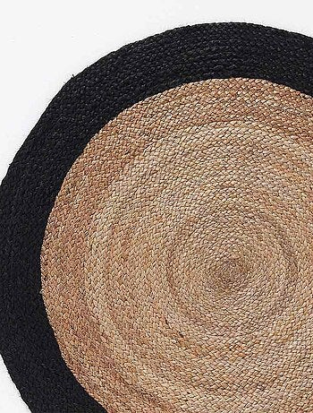 Tapis rond 90 cm jute Salem noir