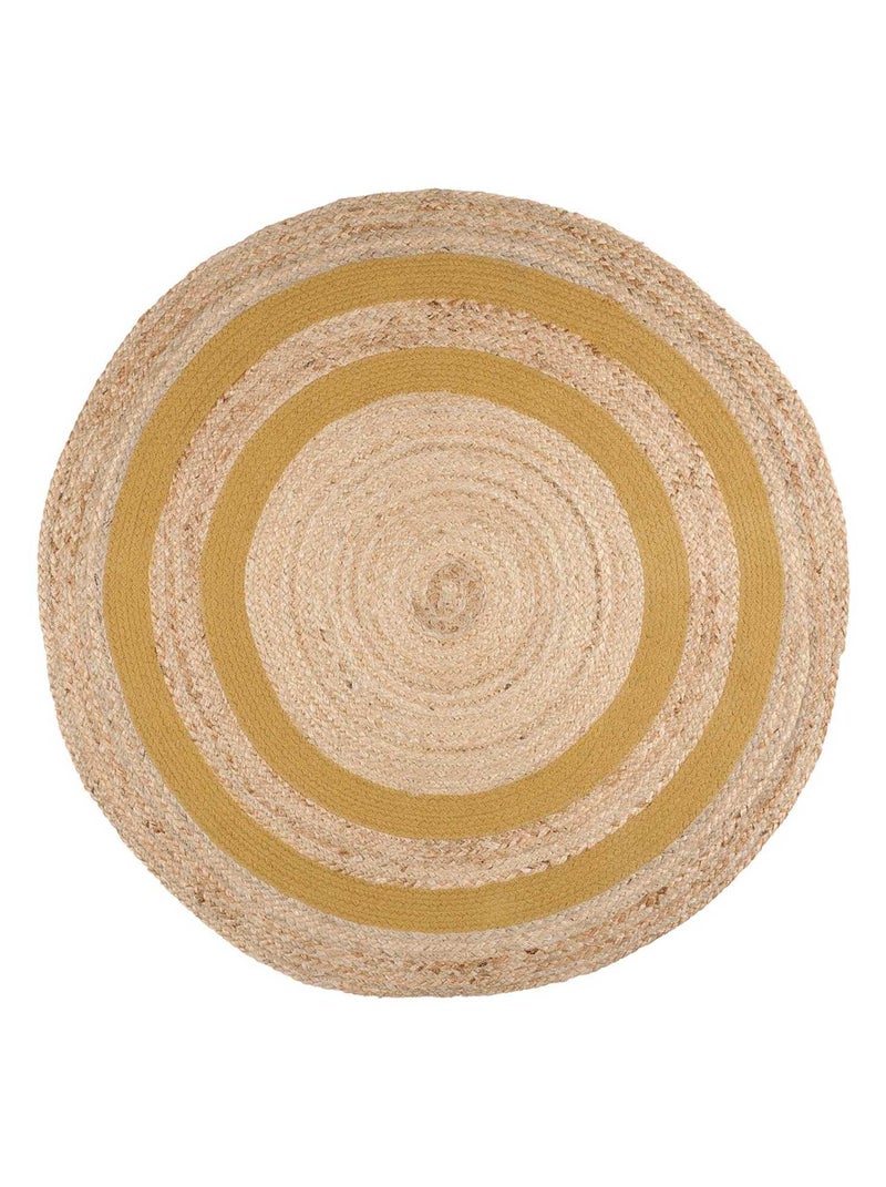 Tapis rond 90 cm Maori moutarde Jaune - Kiabi