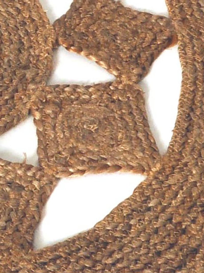 Tapis Rond ajouré en Jute Naturel, Dylrev Beige - Kiabi