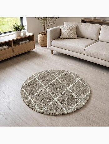 Tapis berbère tissé motif losange SHAGGY A