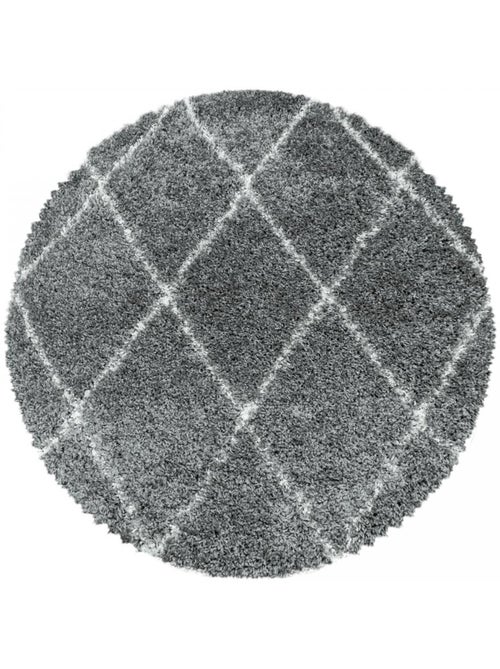 Tapis rond berbère tissé motif losange SHAGGY A - Kiabi