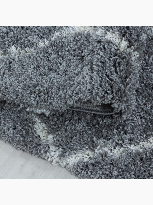 Tapis rond berbère tissé motif losange SHAGGY A - Kiabi