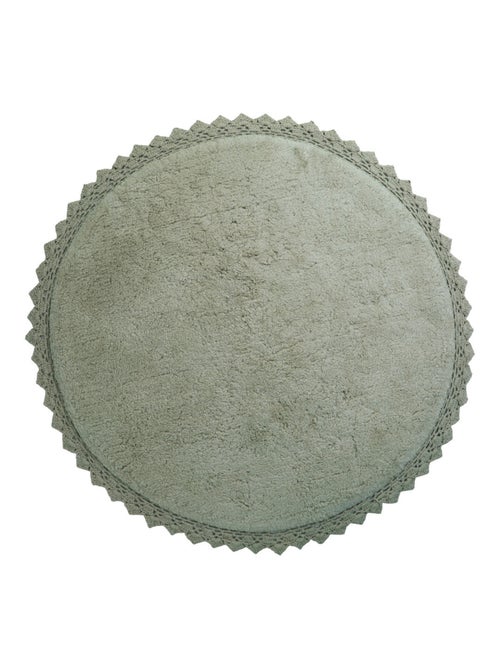 Tapis rond coton lavable finition crochet Perla - Kiabi