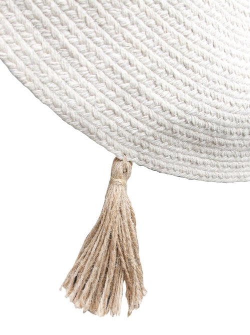 Tapis rond coton pompon beige 90 cm - Kiabi