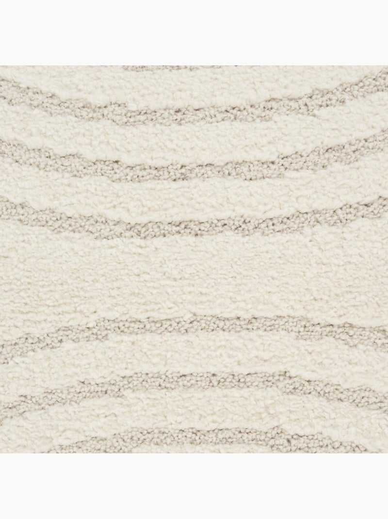 Tapis rond DEMILU Tapis doux en relief Ecru - Kiabi