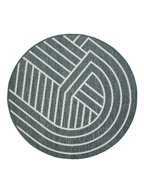 Tapis rond design géométrique Elodia Vert 130 cm - Nattiot - Kiabi