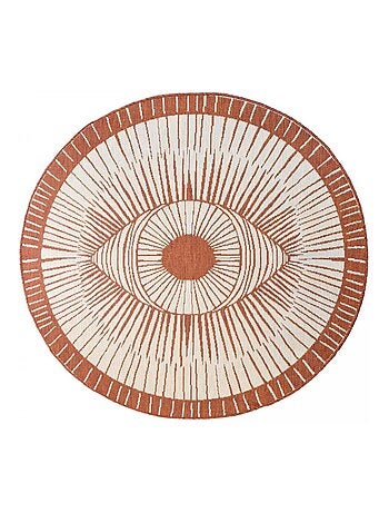 Tapis rond d'extérieur, kilim reversible LYN2 B ROND REVERSIBLE
