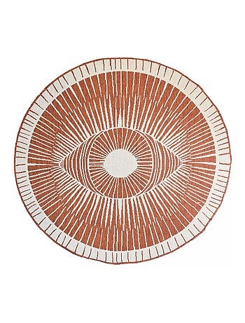 Tapis rond d'extérieur, kilim reversible LYN2 B ROND REVERSIBLE