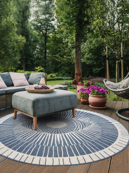 Tapis rond d'extérieur, kilim reversible LYN2 B - Kiabi