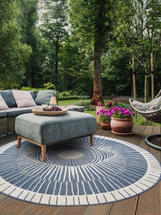 Tapis rond d'extérieur, kilim reversible LYN2 B ROND REVERSIBLE