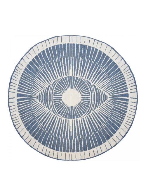 Tapis rond d'extérieur, kilim reversible LYN2 B ROND REVERSIBLE - Kiabi