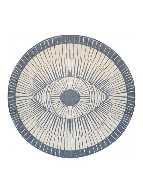 Tapis rond d'extérieur, kilim reversible LYN2 B ROND REVERSIBLE - Kiabi