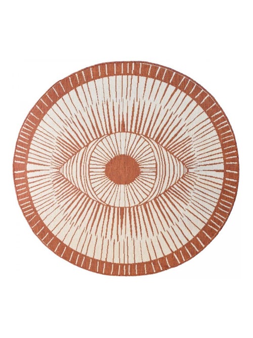 Tapis rond d'extérieur, kilim reversible LYN2 B ROND REVERSIBLE - Kiabi