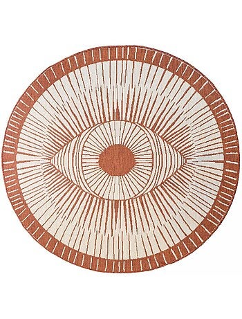 Tapis rond d'extérieur, kilim reversible LYN2 B ROND REVERSIBLE